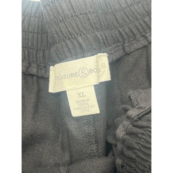 Treasure & Bond Pull-on Relaxed Linen-blend Shorts, Black, Sz. XL - Picture 8 of 9